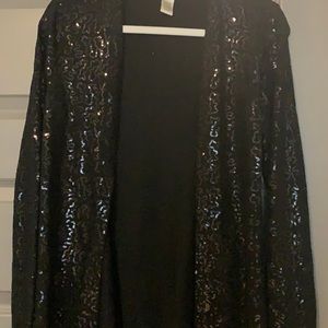 Full Sequin Open Cotton Cardigan